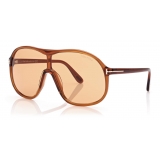 Tom Ford - Drew Sunglasses - Occhiali da Sole Pilota - Marrone Chiaro - FT0964 - Occhiali da Sole - Tom Ford Eyewear