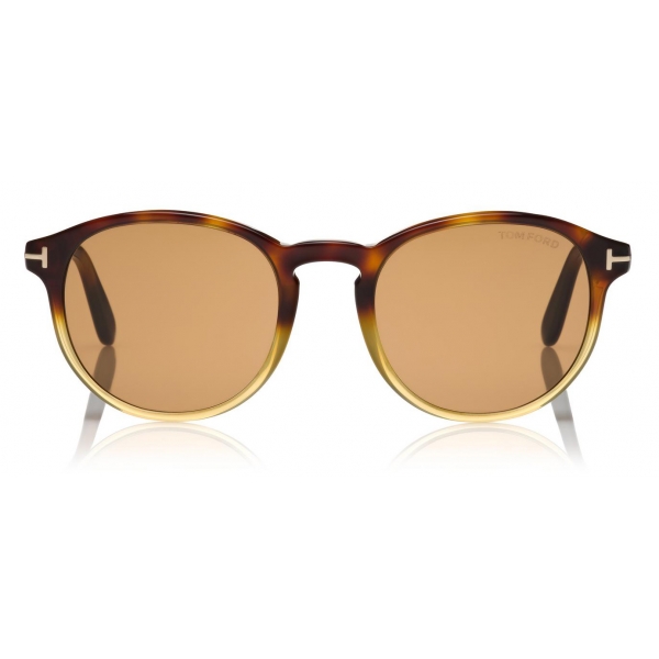 Tom Ford - Dante Sunglasses - Occhiali da Sole Rotondi - Havana Ambra - FT0834 - Occhiali da Sole - Tom Ford Eyewear