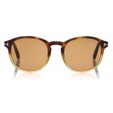 Tom Ford - Dante Sunglasses - Occhiali da Sole Rotondi - Havana Ambra - FT0834 - Occhiali da Sole - Tom Ford Eyewear