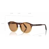 Tom Ford - Dante Sunglasses - Occhiali da Sole Rotondi - Havana Ambra - FT0834 - Occhiali da Sole - Tom Ford Eyewear