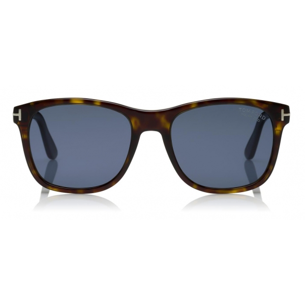 Tom Ford - Eric Sunglasses - Occhiali da Sole Squadrati - Havana Scuro Blu - FT0595 - Occhiali da Sole - Tom Ford Eyewear