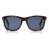 Tom Ford - Eric Sunglasses - Occhiali da Sole Squadrati - Havana Scuro Blu - FT0595 - Occhiali da Sole - Tom Ford Eyewear