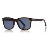 Tom Ford - Eric Sunglasses - Occhiali da Sole Squadrati - Havana Scuro Blu - FT0595 - Occhiali da Sole - Tom Ford Eyewear