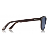 Tom Ford - Eric Sunglasses - Occhiali da Sole Squadrati - Havana Scuro Blu - FT0595 - Occhiali da Sole - Tom Ford Eyewear