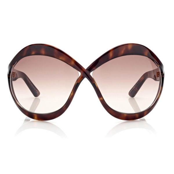 Tom Ford - Carine Sunglasses - Occhiali da Sole Rotondi - Havana Scuro - FT0902 - Occhiali da Sole - Tom Ford Eyewear