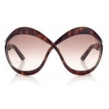 Tom Ford - Carine Sunglasses - Occhiali da Sole Rotondi - Havana Scuro - FT0902 - Occhiali da Sole - Tom Ford Eyewear