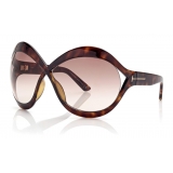 Tom Ford - Carine Sunglasses - Occhiali da Sole Rotondi - Havana Scuro - FT0902 - Occhiali da Sole - Tom Ford Eyewear