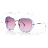 Tom Ford - Toby Sunglasses - Occhiali da Sole Pilota - Argento Rosa - FT0901 - Occhiali da Sole - Tom Ford Eyewear