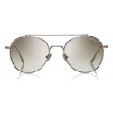 Tom Ford - Declan Sunglasses - Occhiali da Sole Rotondi - Rutenio Grigio - FT0826 - Occhiali da Sole - Tom Ford Eyewear