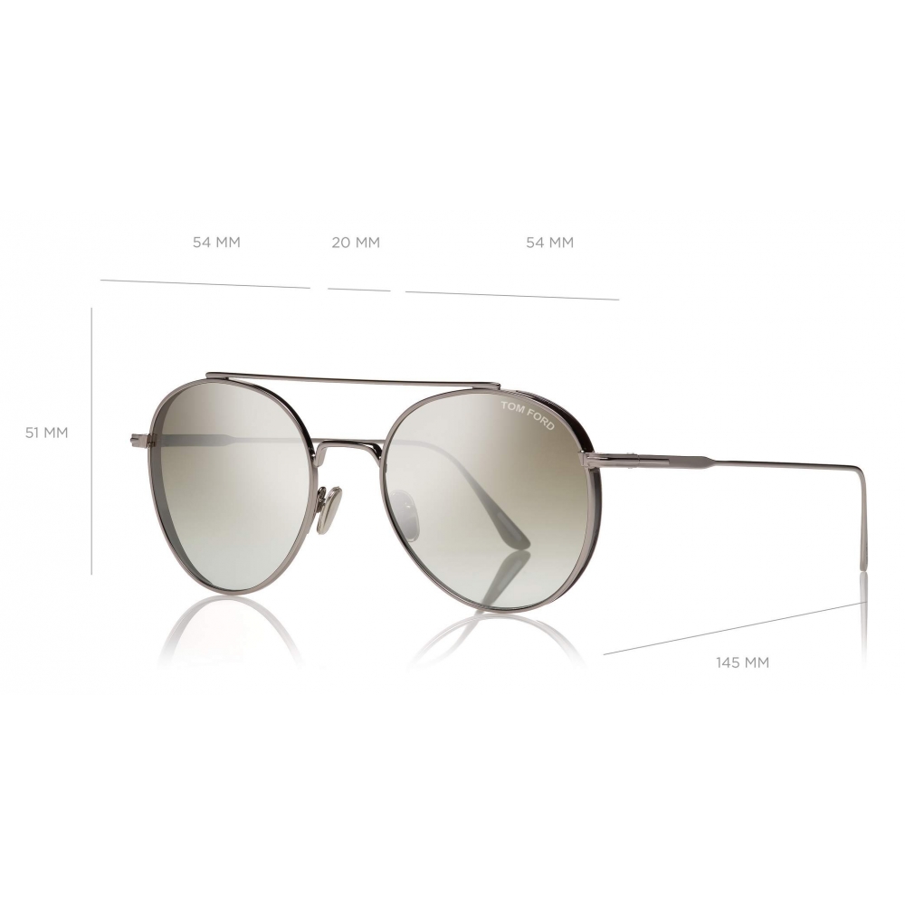 Tom Ford - Declan Sunglasses - Round Sunglasses - Ruthenium Grey ...