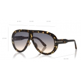 Tom Ford - Troy Sunglasses - Occhiali da Sole Rotondi - Havana Sfumato - FT0836 - Occhiali da Sole - Tom Ford Eyewear