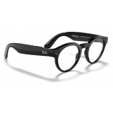 Ray-Ban - RW4003 601/M4 48-23 - Ray-Ban Stories Round - Shiny Black - Transparent Brown Lenses - Sunglass - Ray-Ban Eyewear
