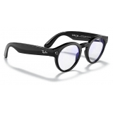 Ray-Ban - RW4003 601/SB 48-23 - Ray-Ban Stories Round - Nero Lucido - Lente Filto Luce Blu - Occhiali da Sole - Ray-Ban Eyewear