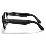Ray-Ban - RW4003 601/M3 48-23 - Ray-Ban Stories Round - Shiny Black - Clear Grey Lenses - Sunglass - Ray-Ban Eyewear