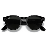 Ray-Ban - RW4003 601/M3 48-23 - Ray-Ban Stories Round - Shiny Black - Clear Grey Lenses - Sunglass - Ray-Ban Eyewear