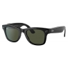 Ray-Ban - RW4002 601/71 50-22 - Ray-Ban Stories Wayfarer - Shiny Black - Green Classic G-15 Lenses - Sunglass - Ray-Ban Eyewear