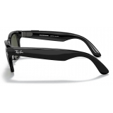 Ray-Ban - RW4002 601/71 50-22 - Ray-Ban Stories Wayfarer - Shiny Black - Green Classic G-15 Lenses - Sunglass - Ray-Ban Eyewear