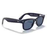 Ray-Ban - RW4002 65582V 50-22 - Ray-Ban Stories Wayfarer - Shiny Blue - Dark Blue Classic Lenses - Sunglass - Ray-Ban Eyewear