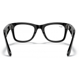 Ray-Ban - RW4002 65582V 50-22 - Ray-Ban Stories Wayfarer - Shiny Black - Clear Brown Lenses - Sunglass - Ray-Ban Eyewear