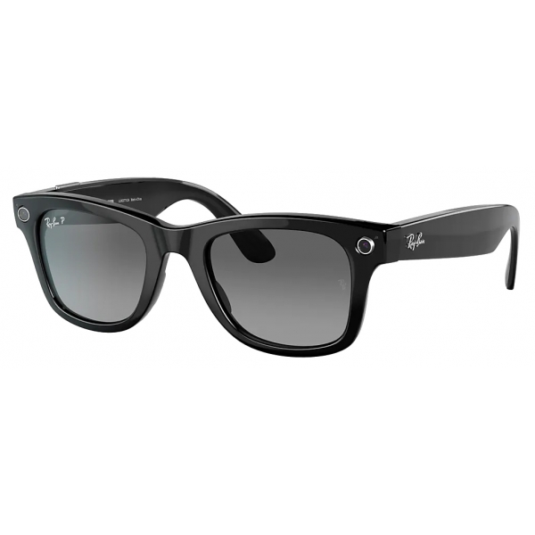 Ray-Ban - RW4002 601/T3 50-22 - Ray-Ban Stories Wayfarer - Shiny Black - Gradient Grey Lenses - Sunglass - Ray-Ban Eyewear