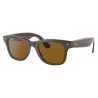 Ray-Ban - RW4002 656083 50-22 - Ray-Ban Stories Wayfarer - Shiny Brown - Brown Classic B-15 Lenses - Sunglass - Ray-Ban Eyewear