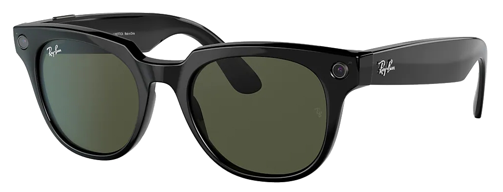 Ray-Ban - RW4005 601/71 51-20 - Ray-Ban Stories Meteor - Shiny Black -  Green Classic G-15 - Sunglass - Ray-Ban Eyewear - Avvenice