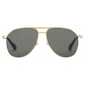 Gucci - Aviator Frame Sunglasses - Yellow Gold Grey - Gucci Eyewear