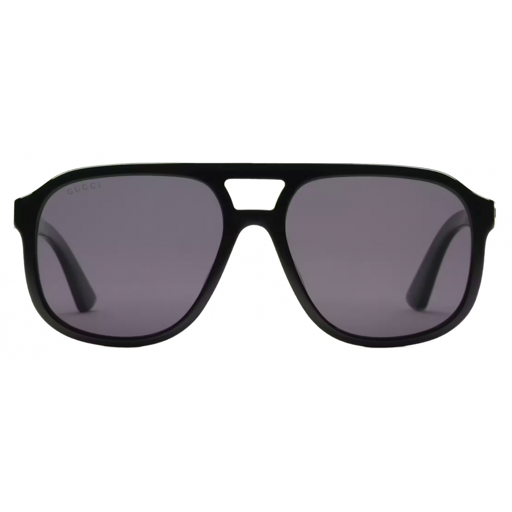 Gucci - Navigator-Frame Sunglasses - Black Grey - Gucci Eyewear - Avvenice