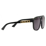 Gucci - Navigator-Frame Sunglasses - Black Grey - Gucci Eyewear