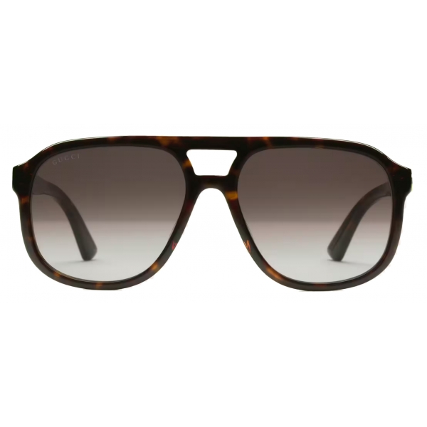 Gucci - Navigator-Frame Sunglasses - Dark Tortoiseshell Brown - Gucci Eyewear