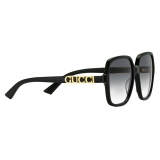 Gucci - Rectangular Frame Sunglasses - Black Gradient Grey - Gucci Eyewear
