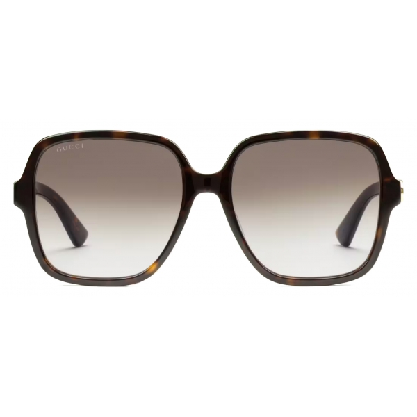 Gucci - Rectangular Frame Sunglasses - Tortoiseshell Brown - Gucci Eyewear