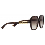 Gucci - Occhiale da Sole Rettangolare - Tartaruga Marrone - Gucci Eyewear