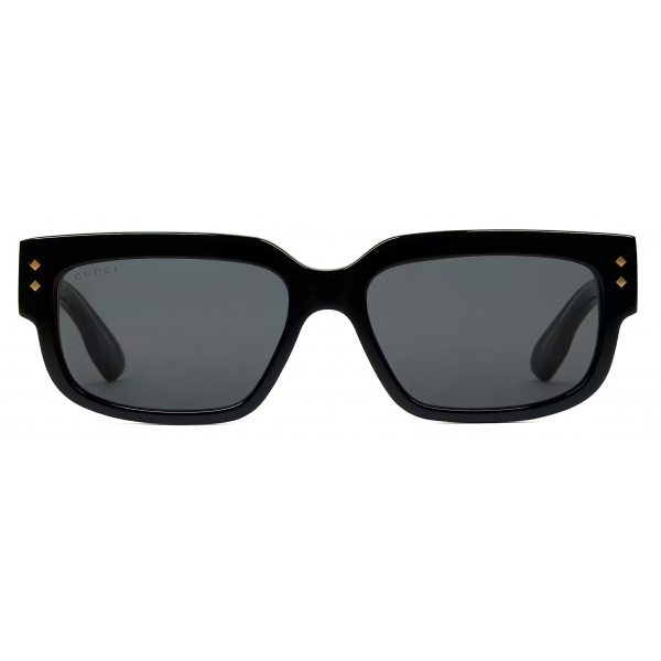 Gucci - Rectangular Frame Sunglasses - Black Grey - Gucci Eyewear