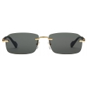 Gucci - Rectangular Frame Sunglasses - Yellow Gold Grey - Gucci Eyewear