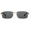 Gucci - Rectangular Frame Sunglasses - Yellow Gold Grey - Gucci Eyewear