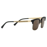 Gucci - Rectangular Frame Sunglasses - Black Gold Brown - Gucci Eyewear