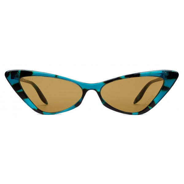 Gucci - Occhiale da Sole Cat Eye ‘Capri’ - Turchese Giallo Scuro - Gucci Eyewear