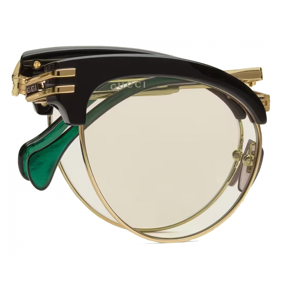 Gucci - Cat Eye Foldable Sunglasses - Black Light Yellow - Gucci Eyewear -  Avvenice