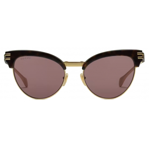Gucci - Cat Eye Foldable Sunglasses - Tortoiseshell Violet Brown - Gucci Eyewear