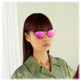 Gucci - Gucci Lovelight Geometric Frame Sunglasses - Gold Pink - Gucci Eyewear