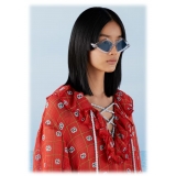 Gucci - Diamond-Frame 'Marbella' Sunglasses - Transparent Blue - Gucci Eyewear