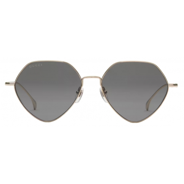Gucci - Geometric Frame Sunglasses - Rose Gold Grey - Gucci Eyewear
