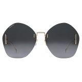 Gucci - Occhiale da Sole con Montatura Geometrica - Oro Grigio - Gucci Eyewear