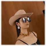 Gucci - Geometric Frame Sunglasses - Gold Grey - Gucci Eyewear
