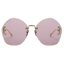 Gucci - Occhiale da Sole con Montatura Geometrica - Oro Lillia - Gucci Eyewear