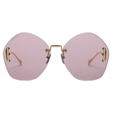 Gucci - Geometric Frame Sunglasses - Gold Lilac - Gucci Eyewear