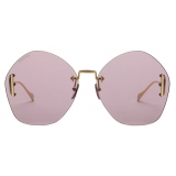 Gucci - Occhiale da Sole con Montatura Geometrica - Oro Lillia - Gucci Eyewear