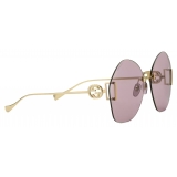 Gucci - Occhiale da Sole con Montatura Geometrica - Oro Lillia - Gucci Eyewear