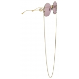 Gucci - Occhiale da Sole con Montatura Geometrica - Oro Lillia - Gucci Eyewear